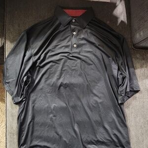 Footjoy Polo Shirt Mens XL BLACK Golf Logo Athletic Short Sleeve Lightweight